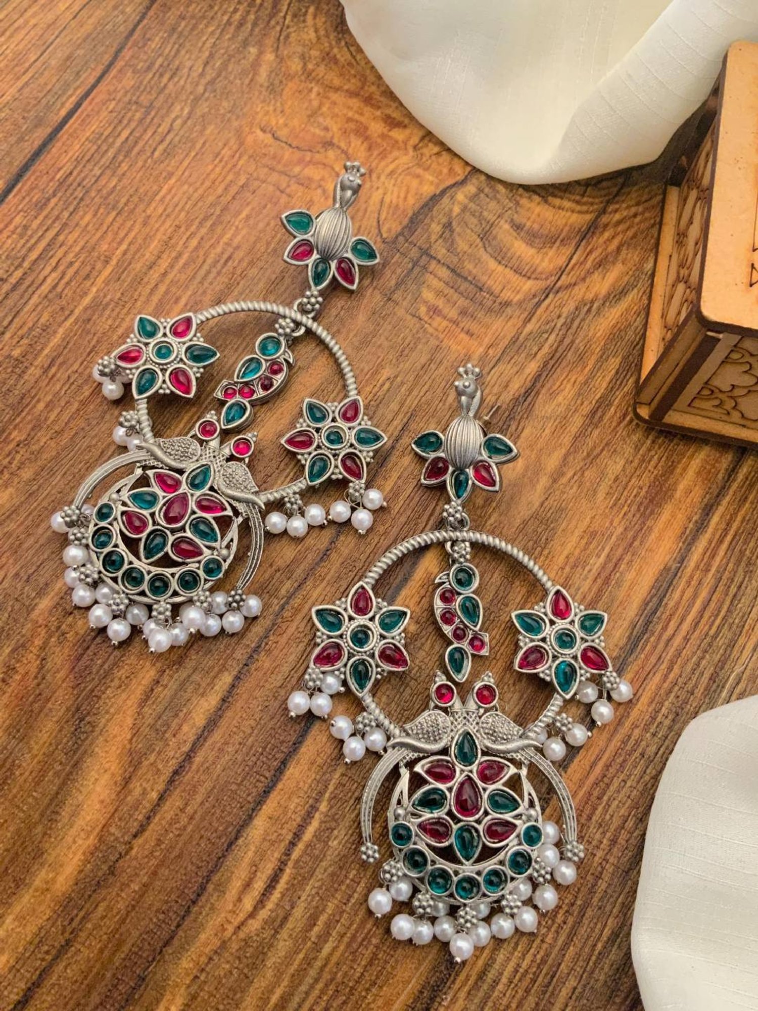 Abdesigns High-Quality Ornamental German Silver Earrings