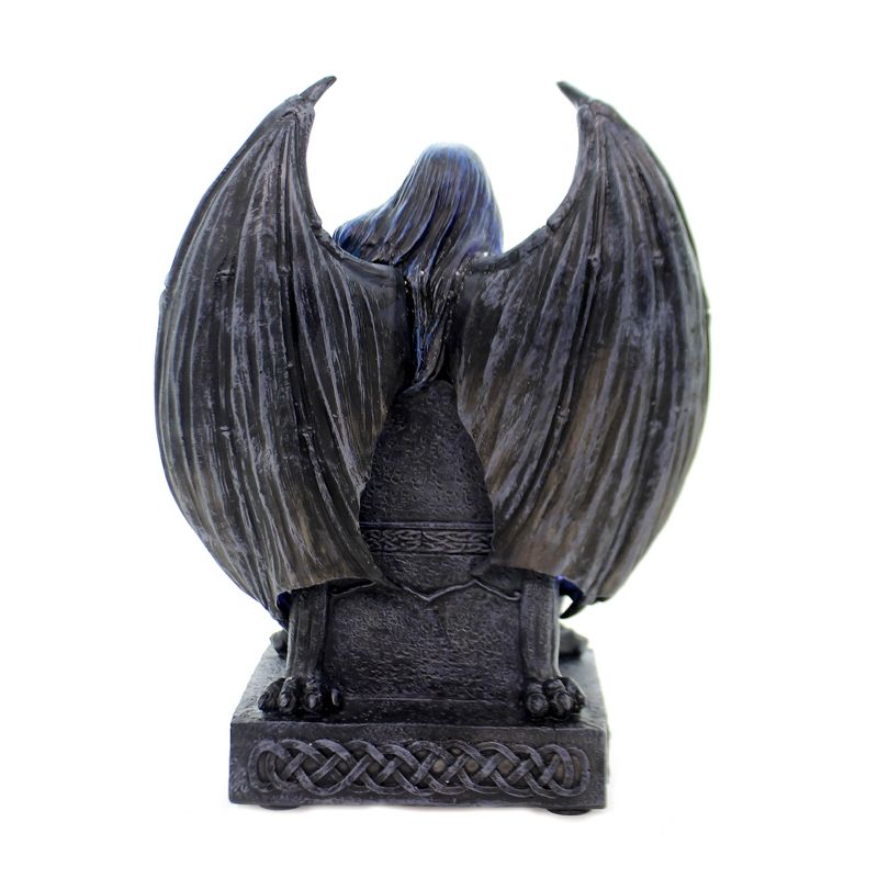 Halloween 9.0" Goth Fairy Fiber Optic Dragon Chair  -  Decorative Figurines