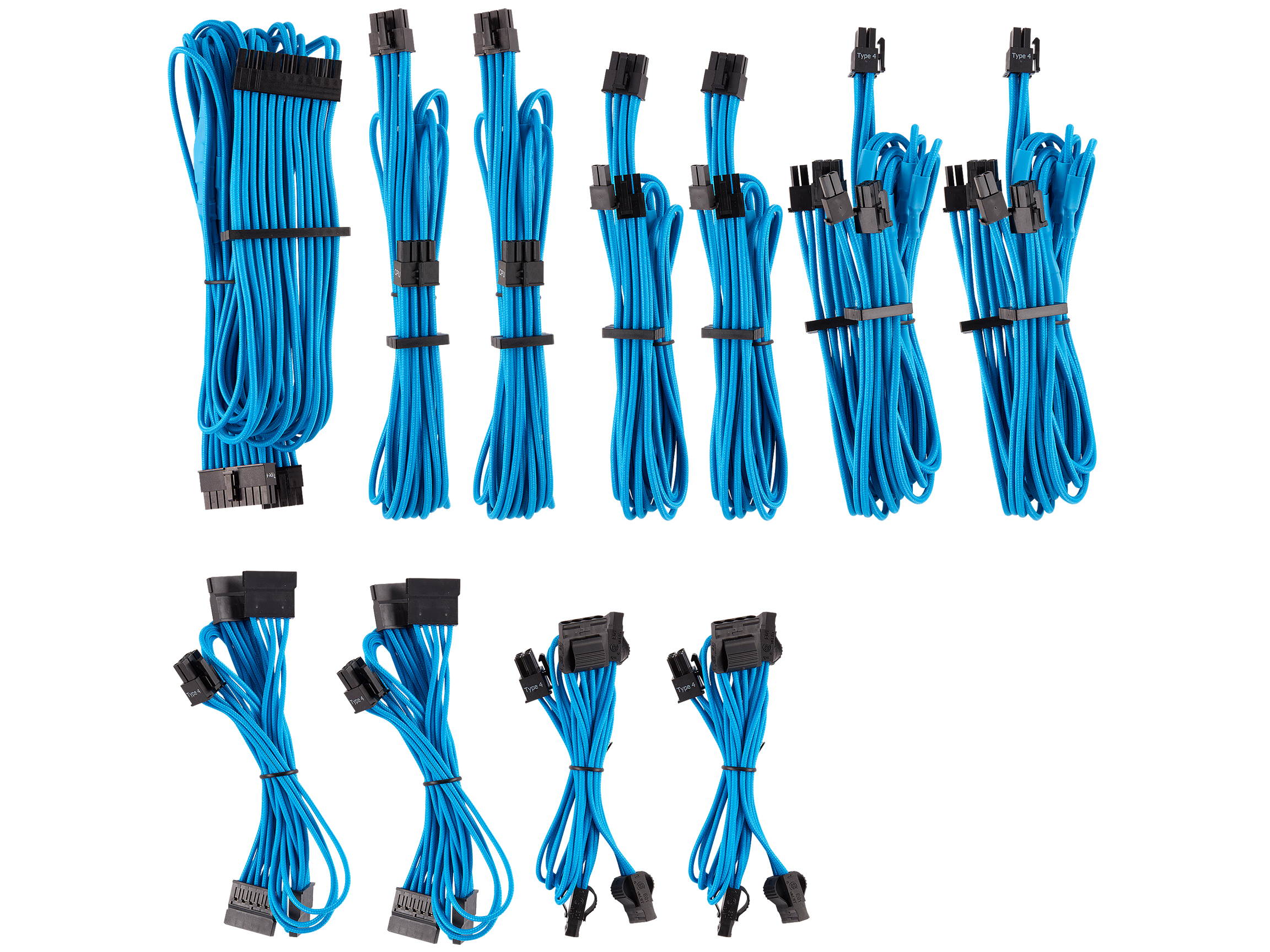 Micro Connectors 30cm Addressable RGB (ARGB) 1 to 4 Splitter Cable with/5 Male Pins (F04-04ARGB-30)