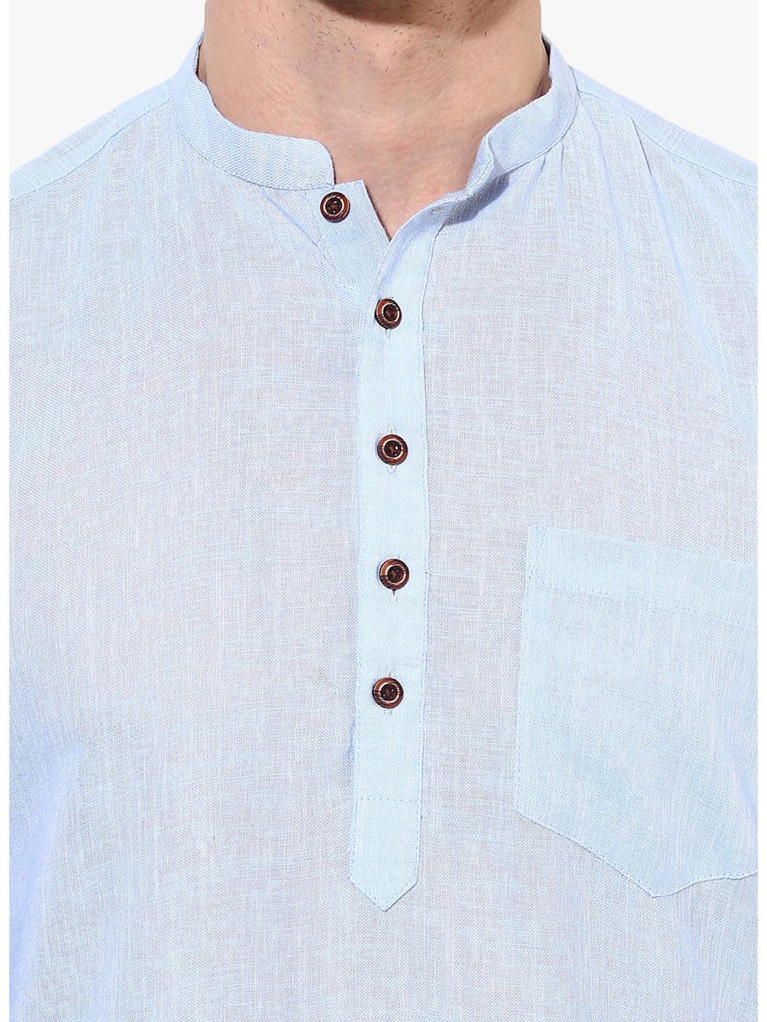 Manthan Fawn & White Regular Fit Kurta