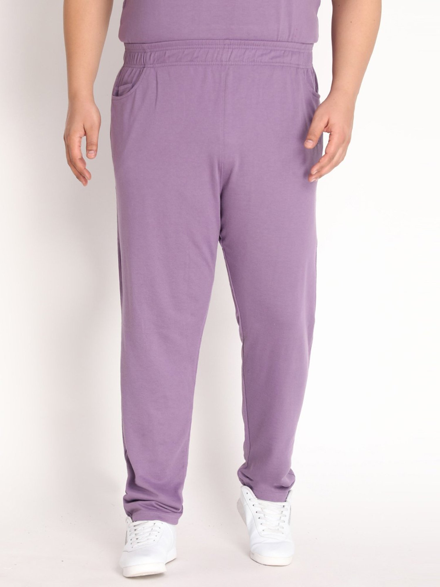 Chkokko Purple Cotton Relaxed Fit Trackpants
