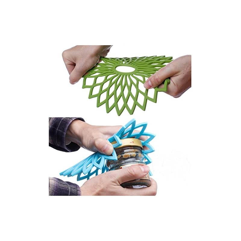 3 Set Silicone Multi-Use Flower Trivet Mat - Premium Quality Insulated Flexible Durable Non Slip Coasters Hot Pads Fuscia