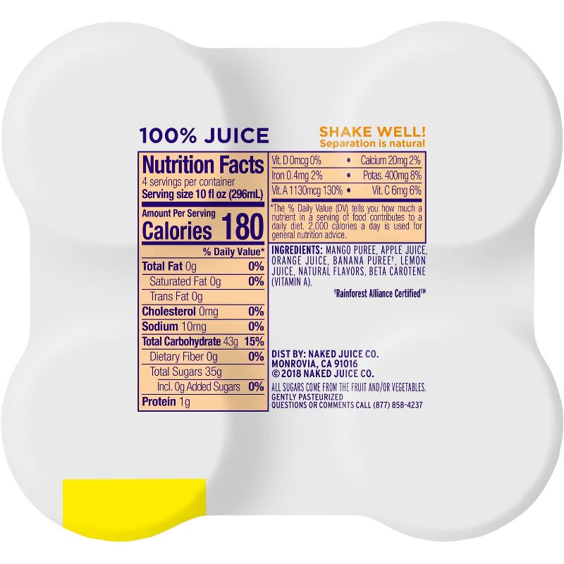 Naked Mighty Mango Vegan Juice 10oz 4pk