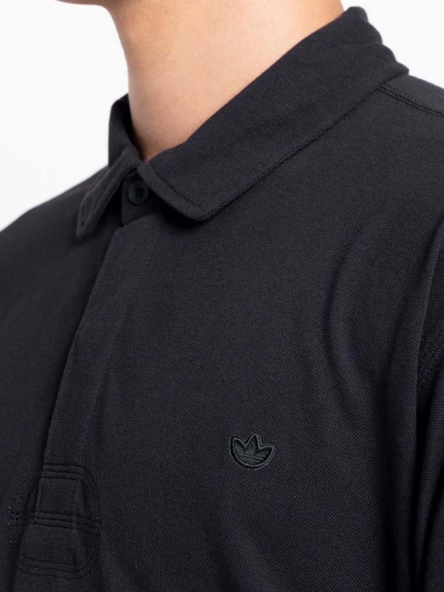 Adidas Originals Black Loose Fit Polo T-Shirt