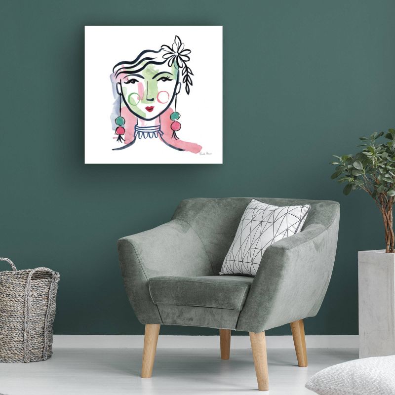 18" x 18" Farida Zaman 'Pretty Faces' Unframed Wall Canvas - Trademark Fine Art