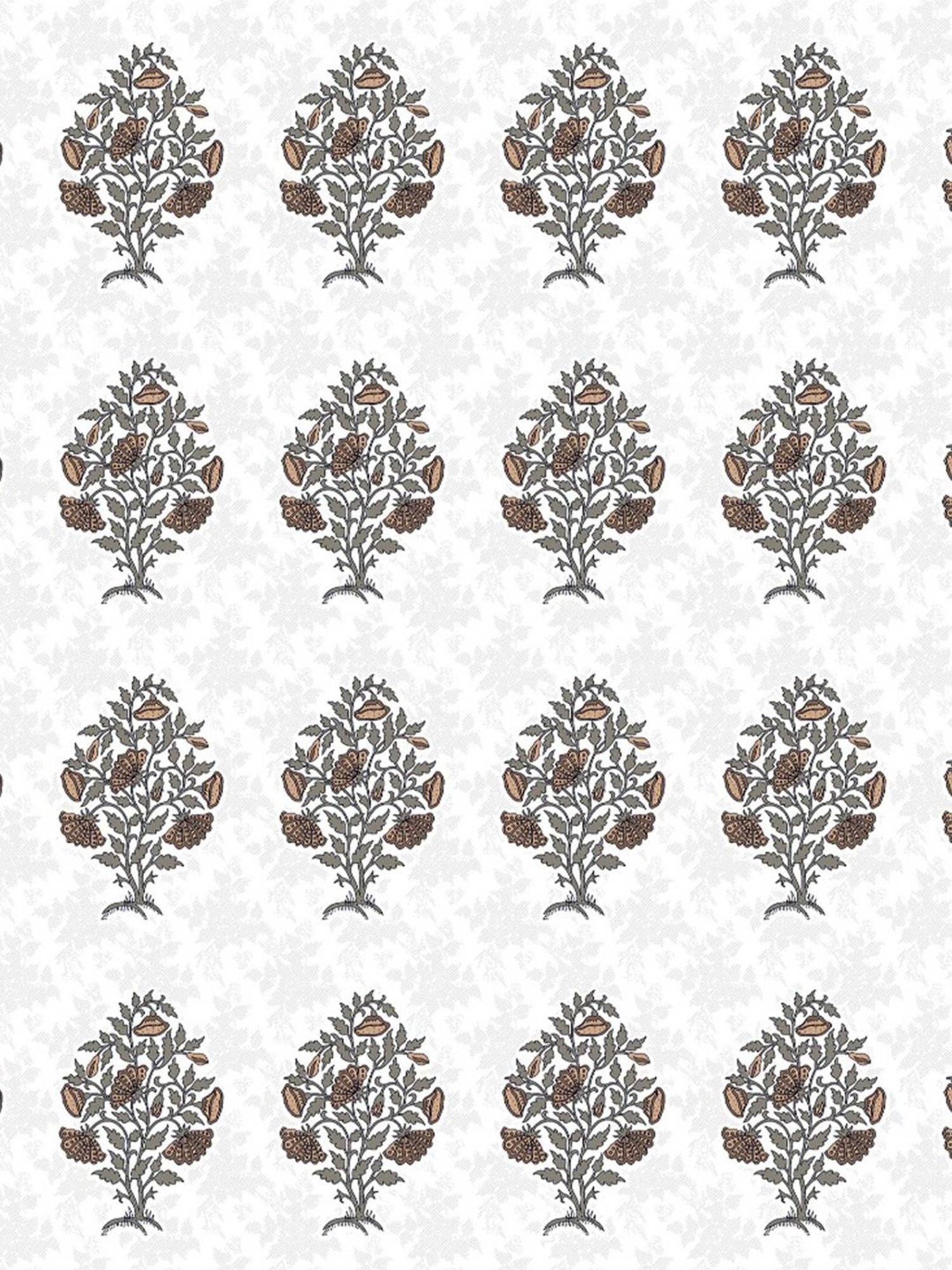 BELLA CASA Genteel Printed Beige 180 TC Cotton King Bedsheet with 2 Pillow Covers