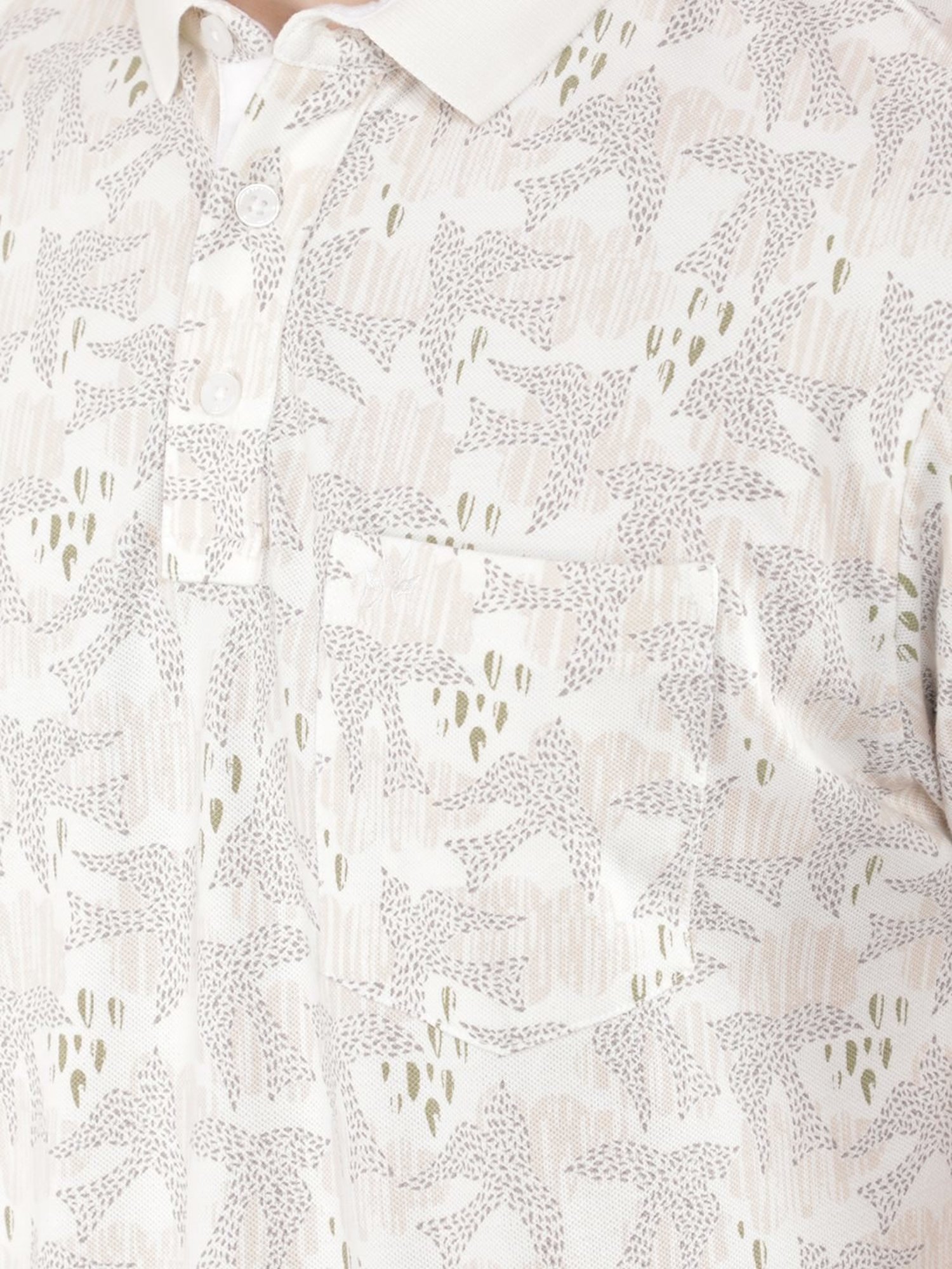 Crimsoune Club Multicolored Cotton Slim Fit Printed Polo T-Shirt