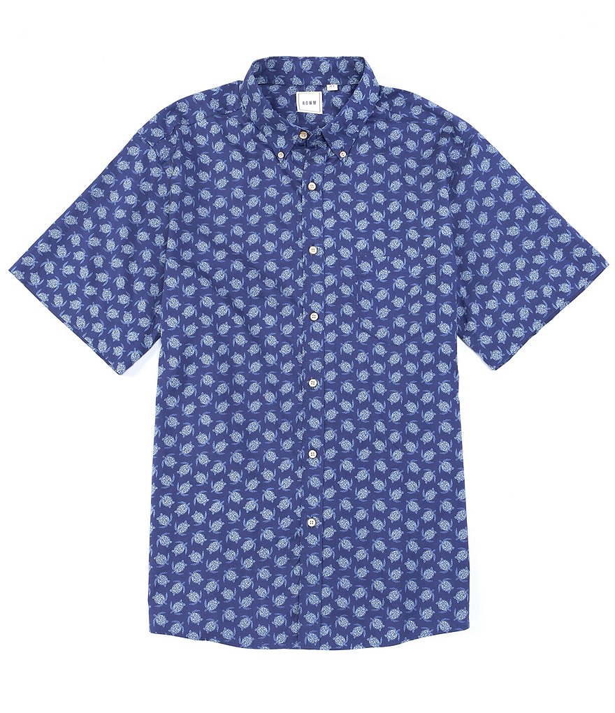 Rowm Big & Tall Short Sleeve Turtle Print Sportshirt