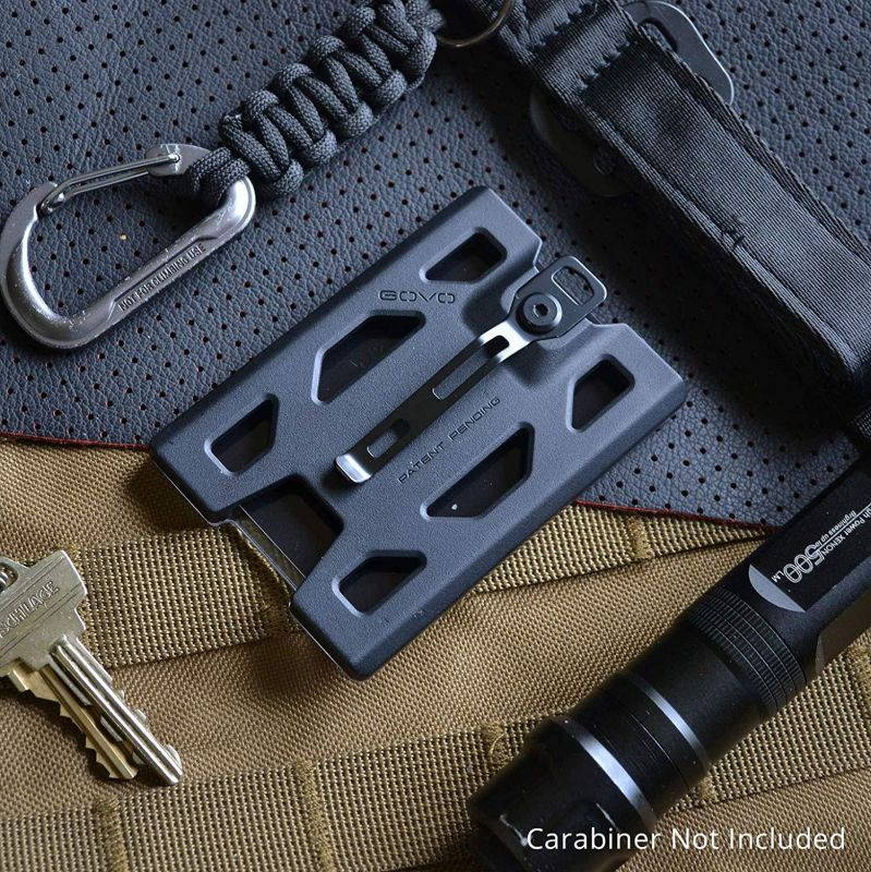 GOVO Badge Holder/Wallet - Durable ID Card Holder with Metal Clip and 4 Cards Slot (Holds 1-4 Cards) Black