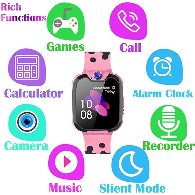 Smart Watch for Boys Girls HD Touch Screen Sports Smartwatch Phone with Call Camera Games Recorder Alarm Music Player for Children Teen Students
