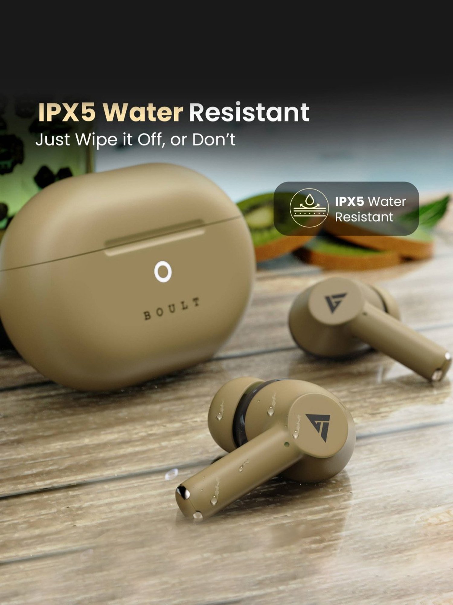 Boult Audio W40 In Ear BT Earbuds with Quad Mic ENC & 48H Battery Life (Khaki Green, True Wireless)