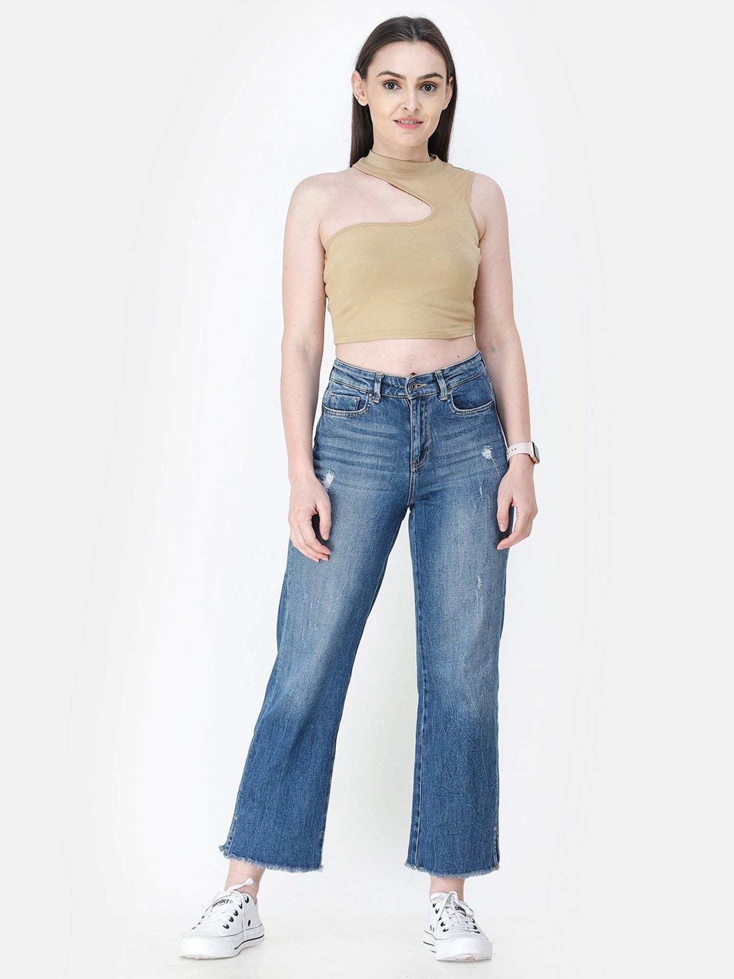 Cation Beige Crop Top