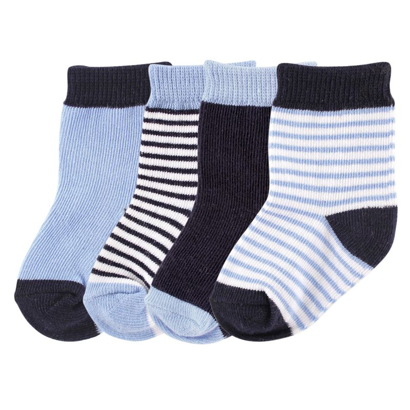 Luvable Friends Baby Boy Socks Set, Dark Blue, 0-6 Months