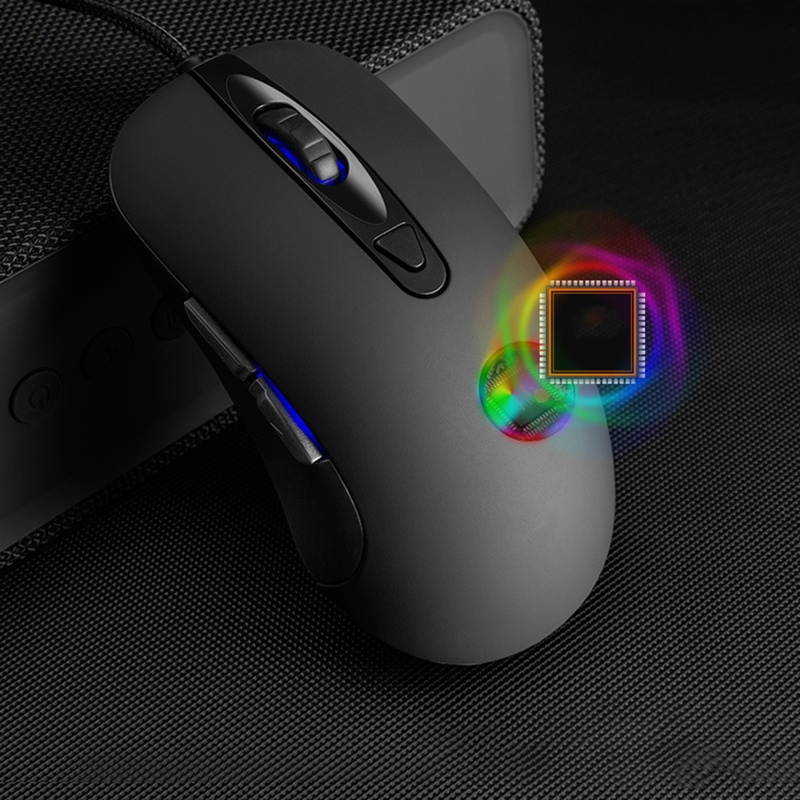 Q2 Universal 1600DPI Backlight Mute Wired Sensitive Gaming Mouse PC Accessory