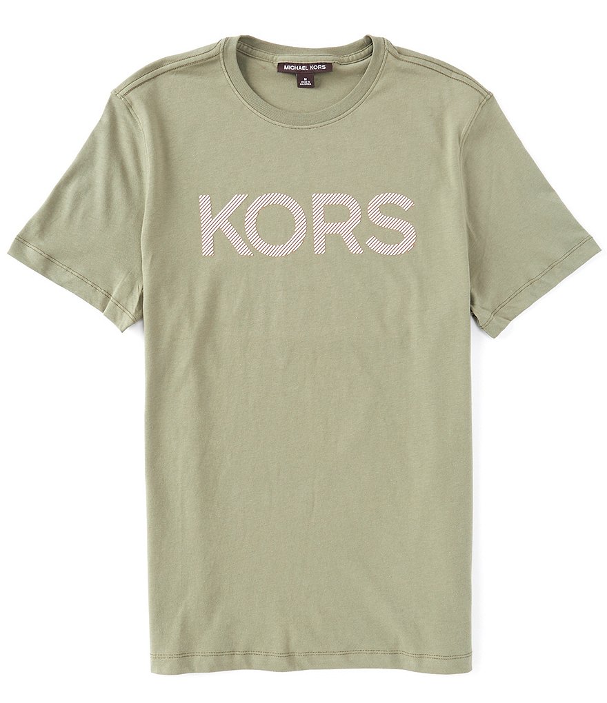 Michael Kors Striped Logo Short-Sleeve Tee