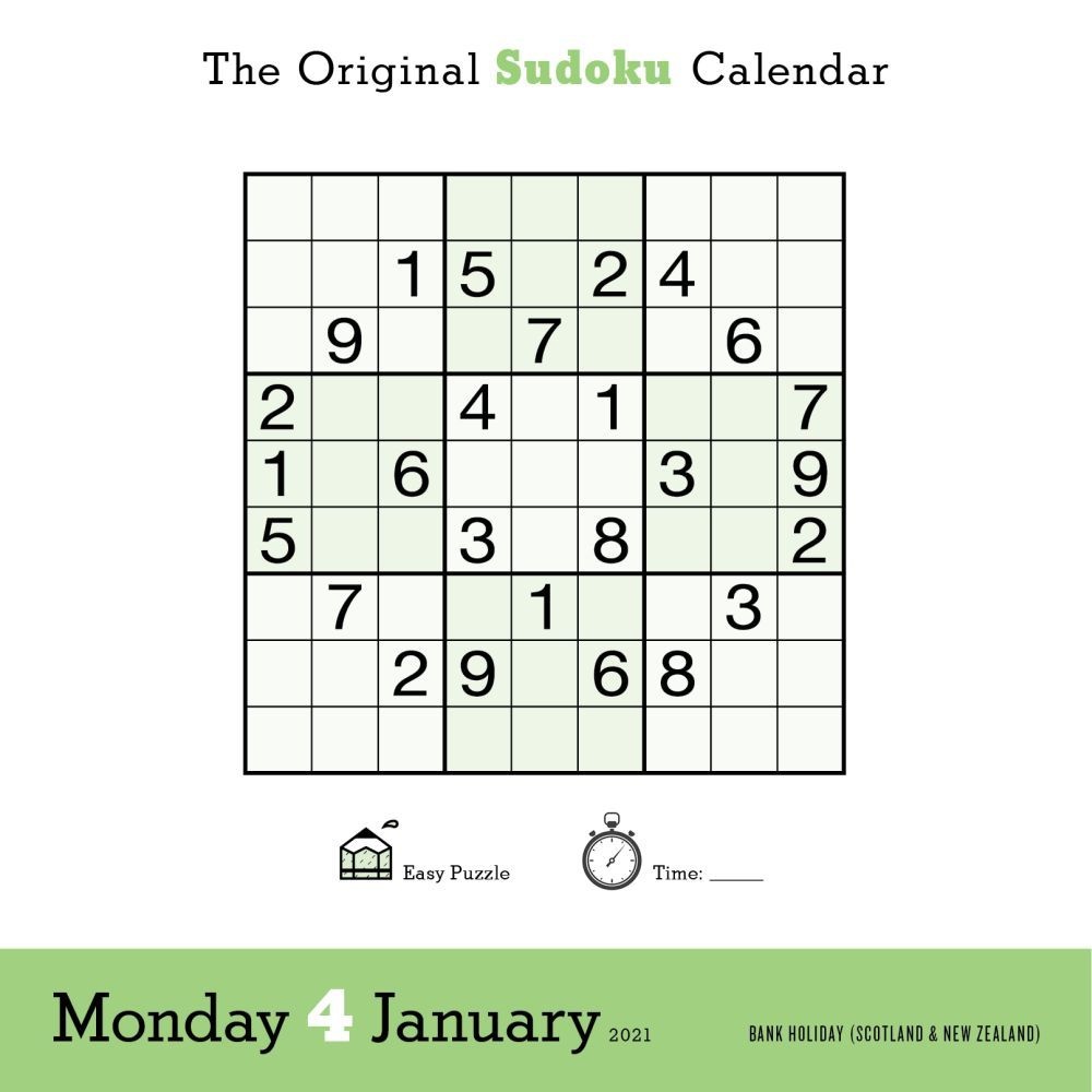 Original Sudoku Page-A-Day Calendar 2021
