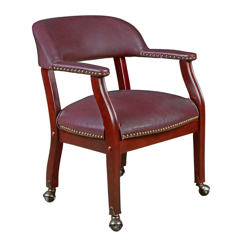 Columbia Captain Chair with Casters Burgundy - Regency