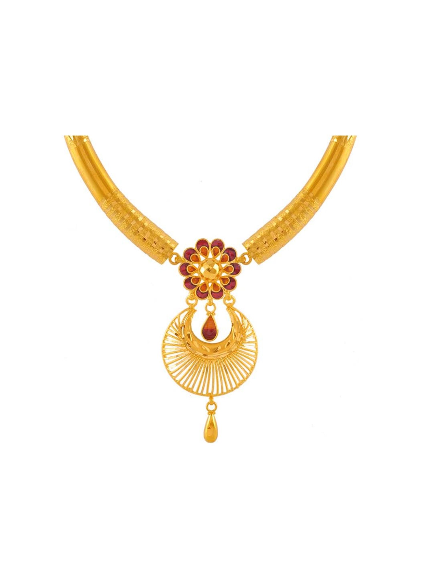 CKC Repouss&iquest; Work Rudraksha Gold Extender Neck Chain: Spiritual Elegance