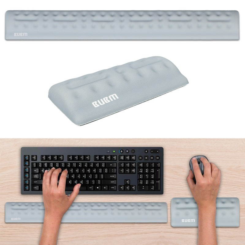 Gel Memory Foam Set Keyboard Wrist Rest Pad, Mouse Wrist Cushion Support for Office, Computer, Laptop, Mac, Comfortable, Lightweight for Easy Typing Pain Relief, Gray