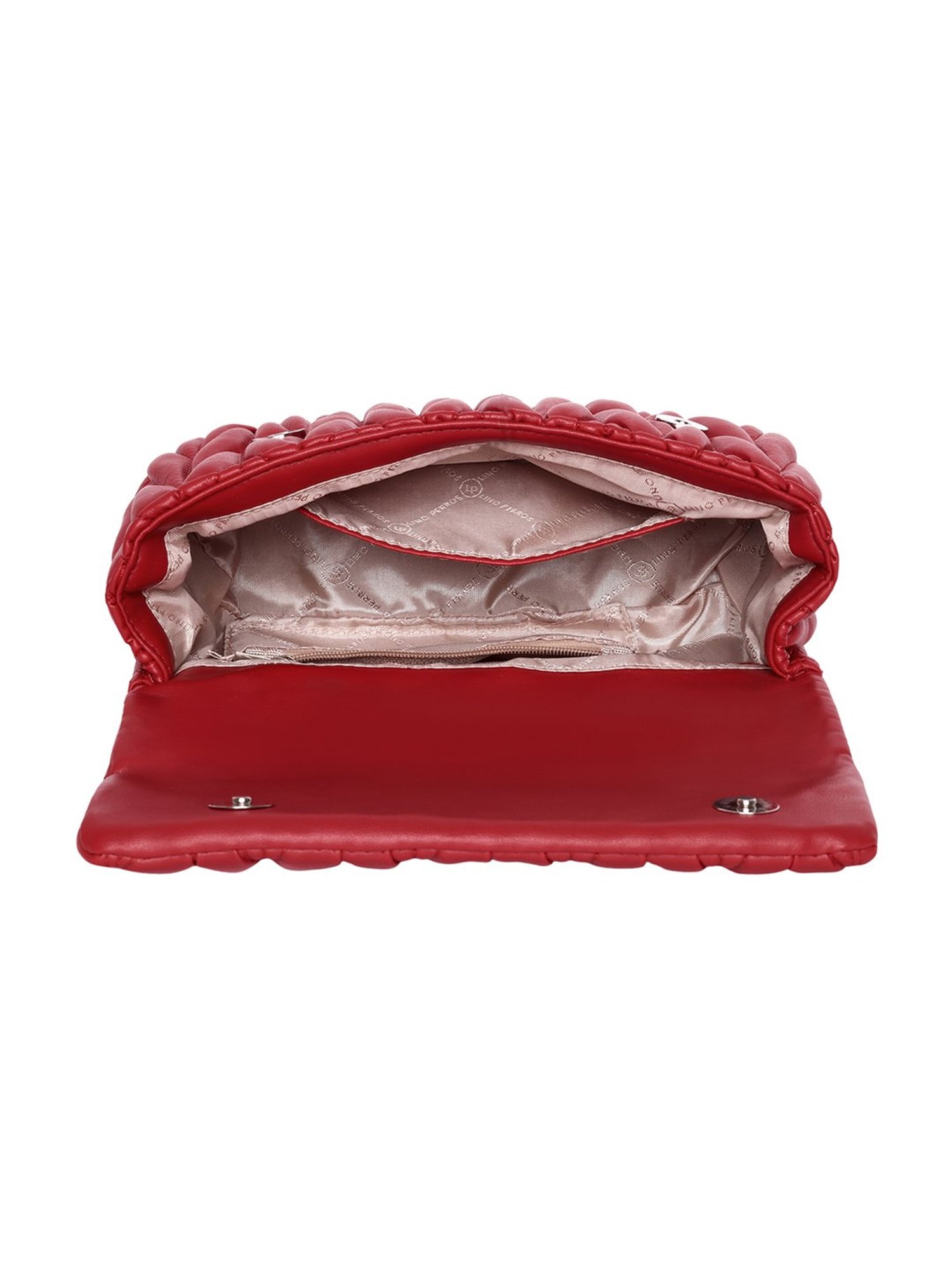 Lino Perros Red Quilted Medium Shoulder Bag