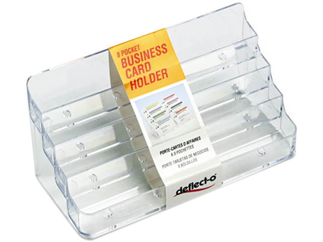 Deflect-o 70801 Eight-Pocket Business Card Holder, Capacity 400 Cards, Clear