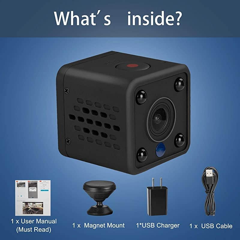 Mini Hidden Camera Spy Cam WiFi Small Wireless Full HD 1080P Video Camera with Night Vision Motion Sensor for iPhone Android Video Detection Security Nanny Surveillance Cam