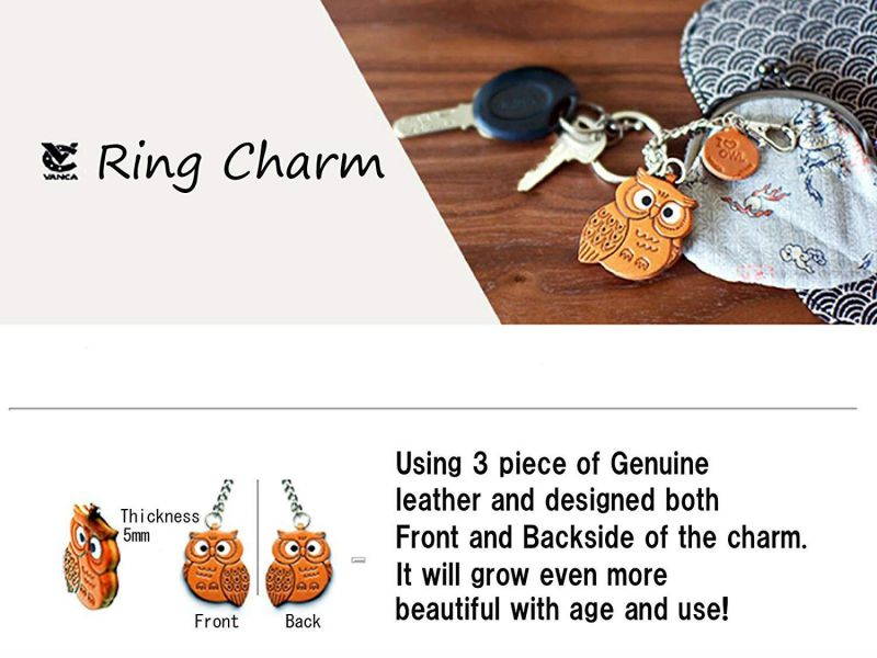 Yorkshire Terrier Leather Dog Bag/Key Ring Charm VANCA CRAFT-Collectible Keychain Made in Japan