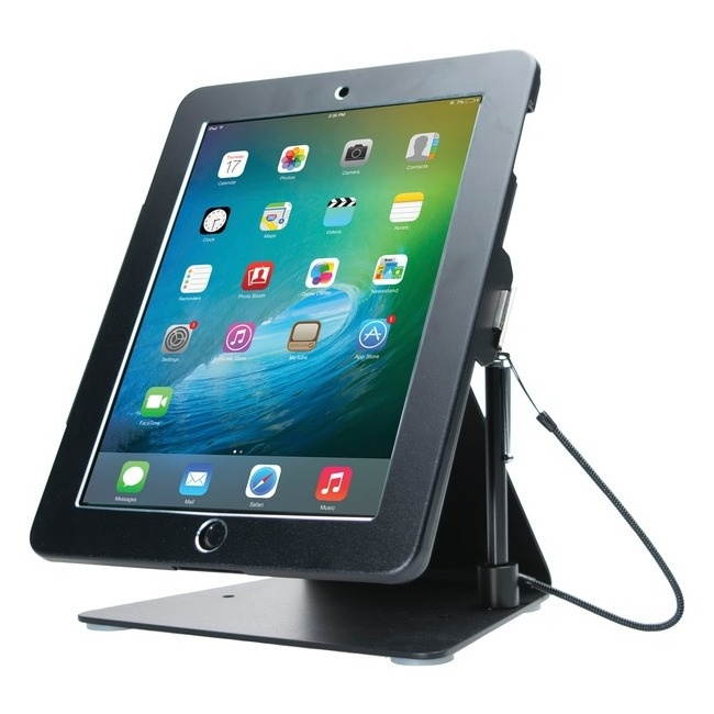 Cta Digital Desktop Anti-Theft Stand Ipad Black Case Rotates 360 Degrees