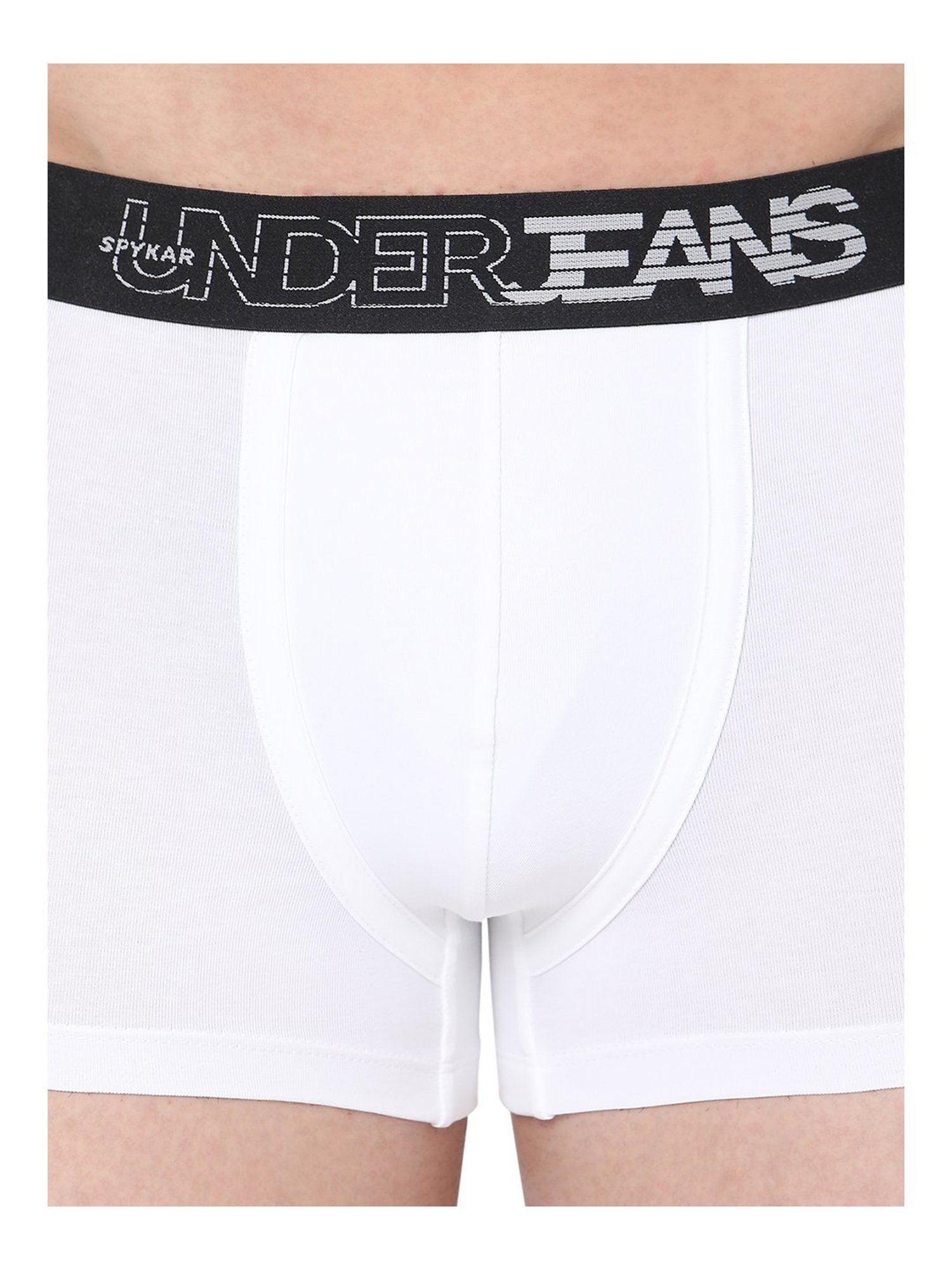 UnderJeans by Spykar White Printed Trunks
