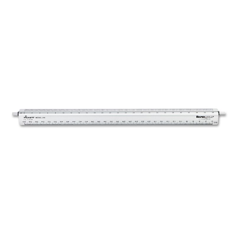 Chartpak Adjustable Triangular Scale Aluminum Engineers Ruler 12" Silver 240