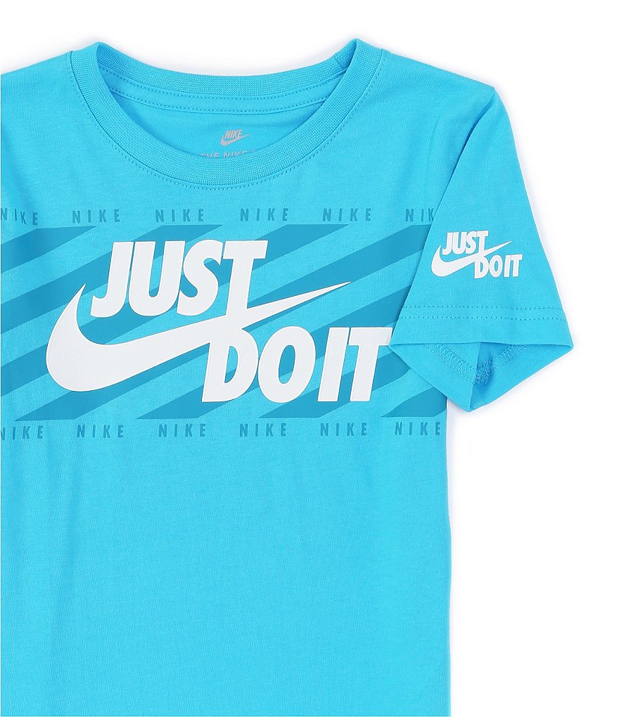 Nike Little Boys 2T-7 Short-Sleeve Swoosh AOP Block Logo Tee