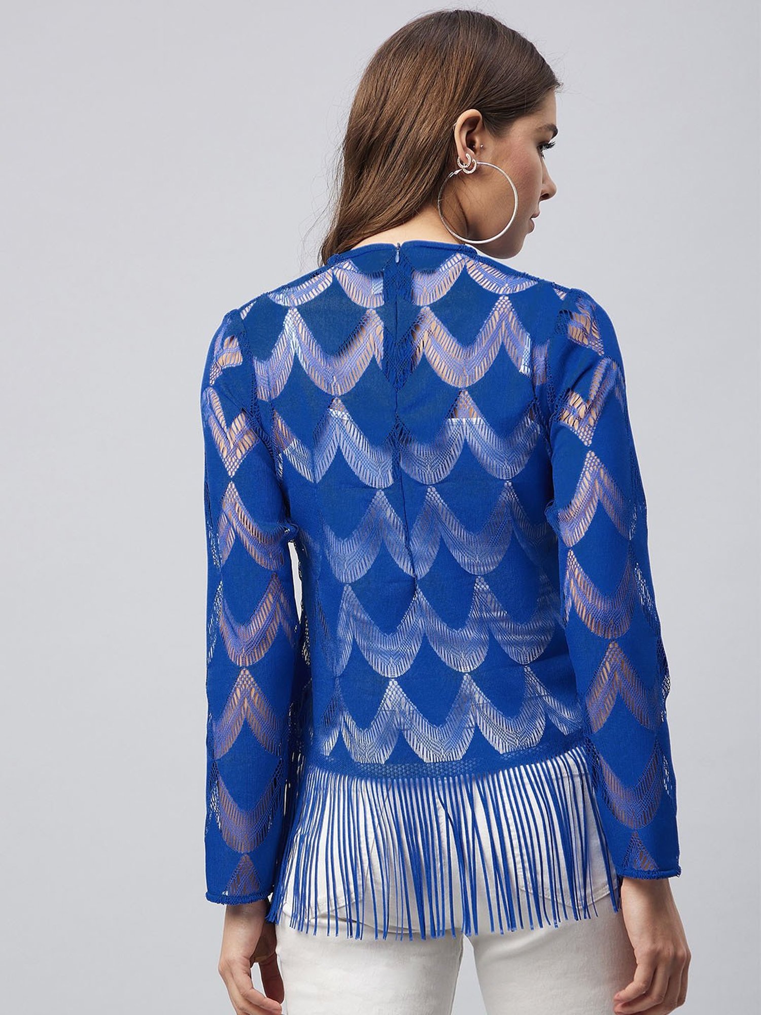 StyleStone Blue Lace Top