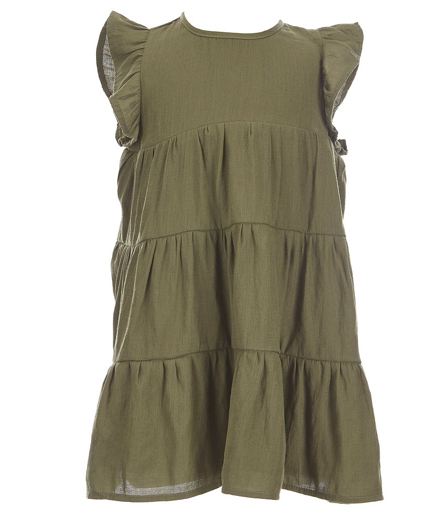 GB Girls Little Girls 2T-6X Ruffle Tier Solid Dress