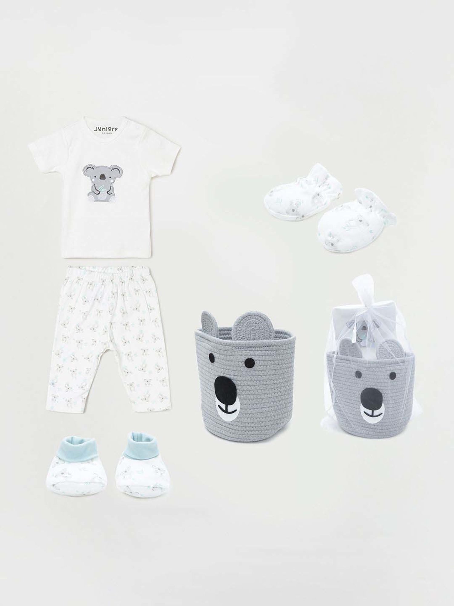 Juniors by Lifestyle Kids White & Blue Cotton Printed T-Shirt Set