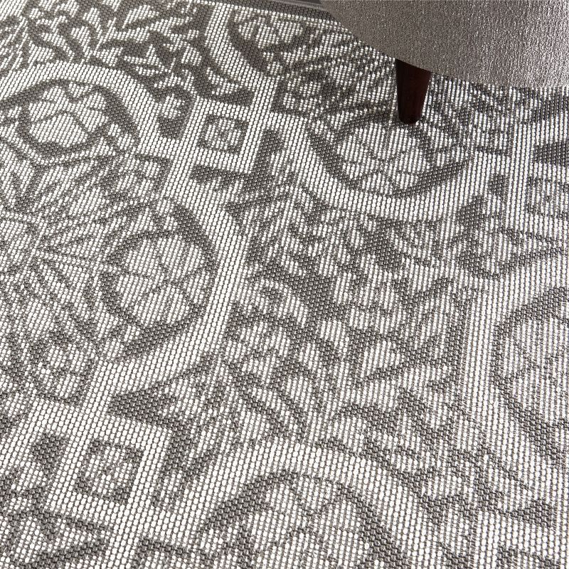 5'3"x7'3" Rectangle Indoor and Outdoor Geometric Area Rug Gray - Nourison