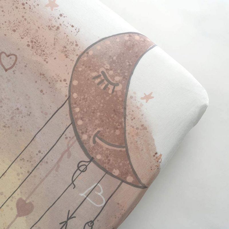 JumpOff Jo Fitted Crib Sheet, Cotton Crib Sheet for Standard Sized Crib Mattresses, Hypoallergenic and Breathable, 28" x 52",  Rainbow Dream Catcher