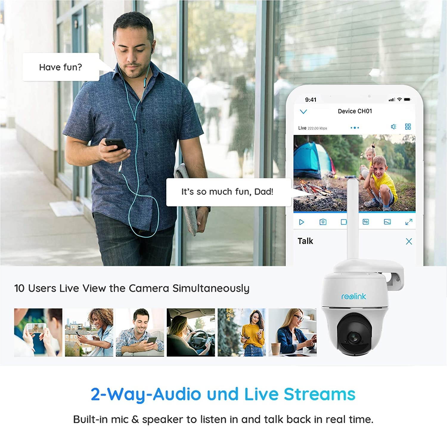 Outdoor Security Camera System Pan Tilt 3G/4G LTE Solar Battery Powered Camera, 1080P Starlight Night Vision, 2-Way Audio, PIR Motion Detection, No WiFi, No Wires, Reolink Go PT with Solar Panel