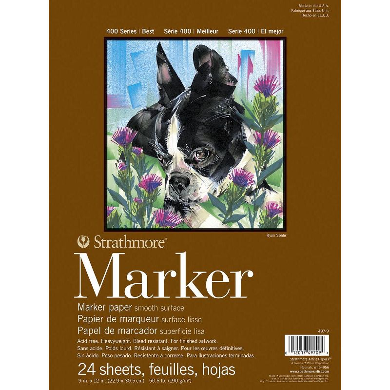 Strathmore 400 Series Marker Pad, 9 x 12 Inches, 50 lb, 24 Sheets