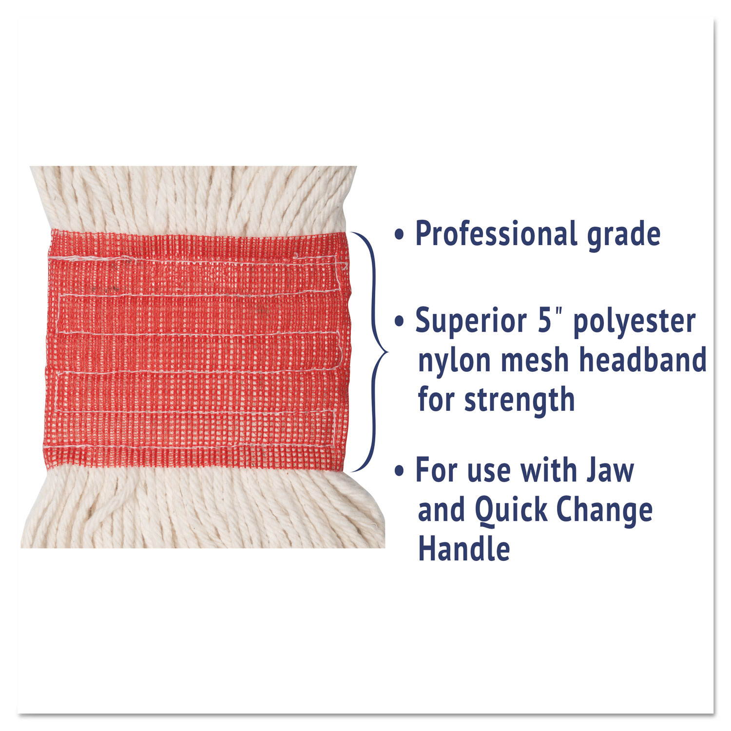 Boardwalk Super Loop Wet Mop Head Cotton/Synthetic Large Size White 12/Carton