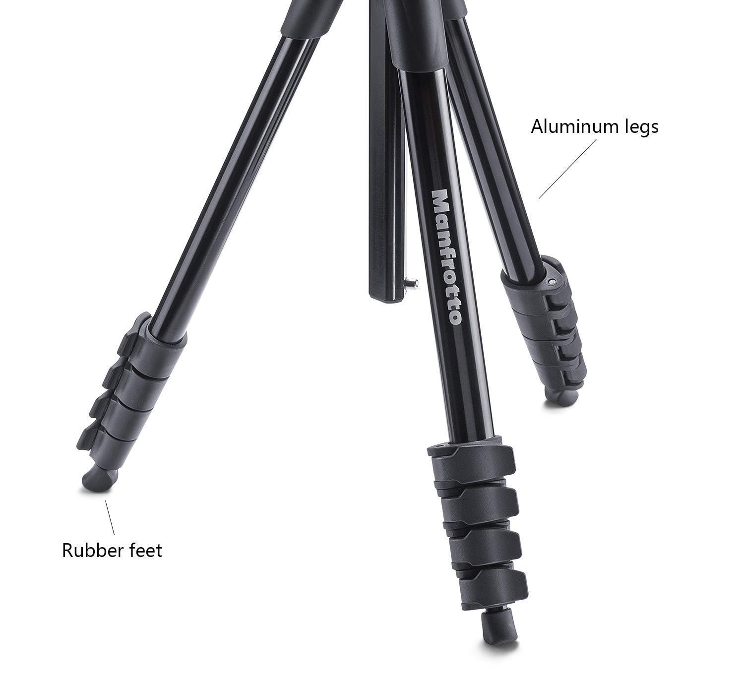 Manfrotto 5-Section Compact Action Aluminum Tripod, 3.31lbs Capacity, Black