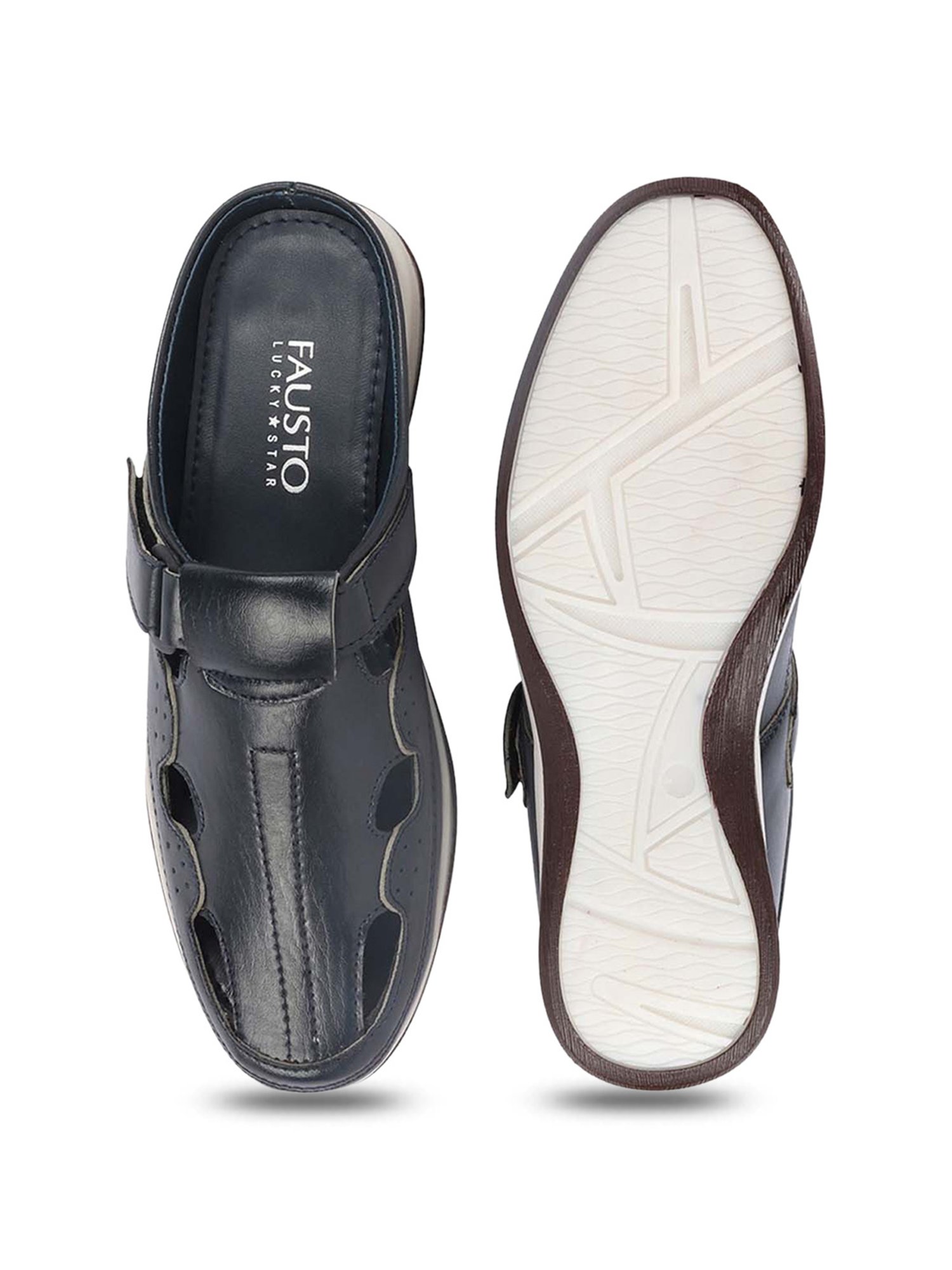 Fausto Men's Navy Mule Shoes