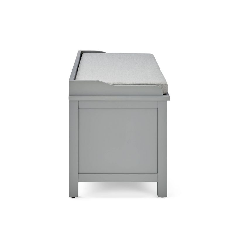 45" Middlebury Wood Storage Bench with Cushion Gray - Alaterre Furniture