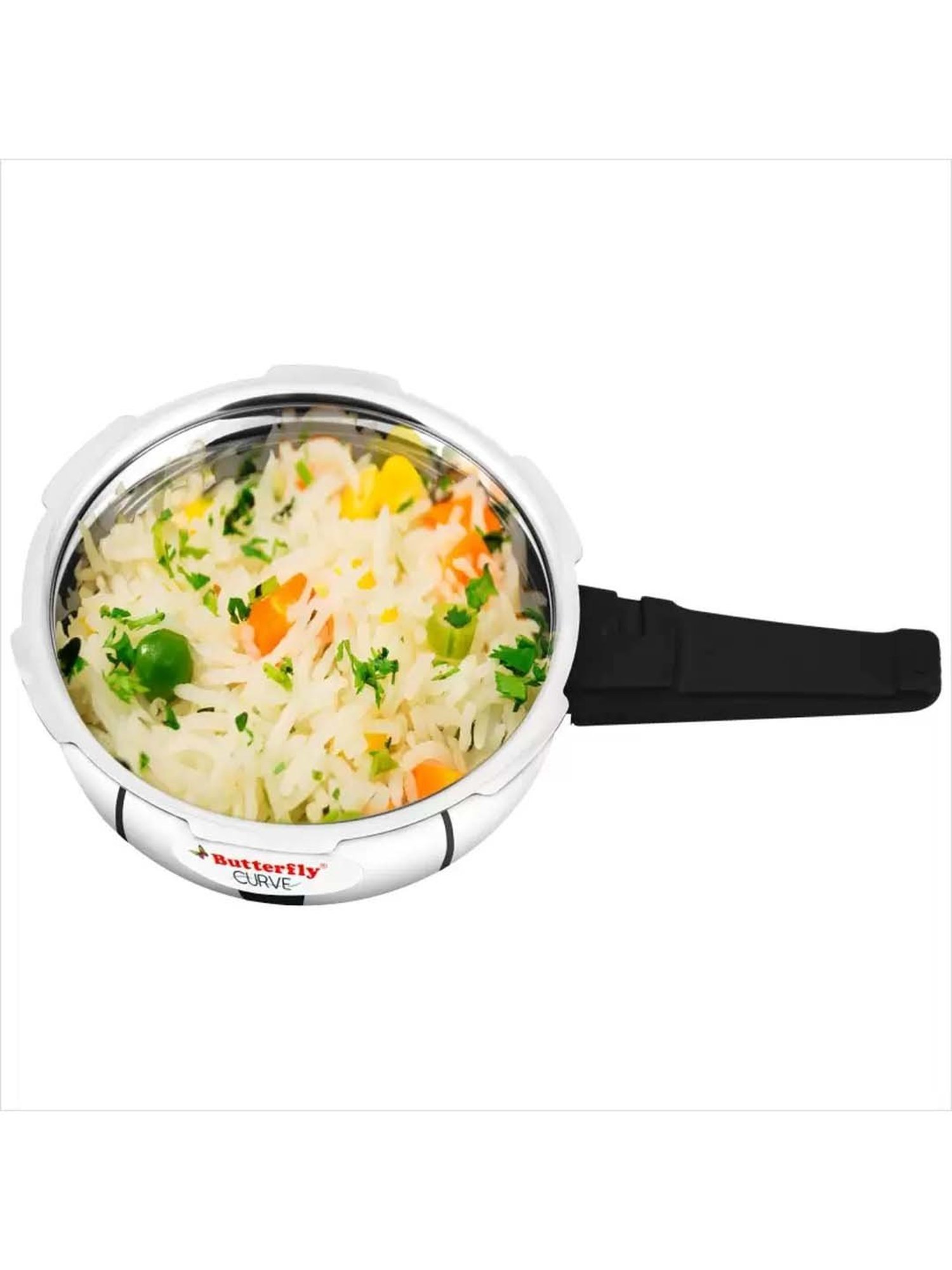 Butterfly Silver Stainless Steel Induction Curve Pressure Cooker (2 L)