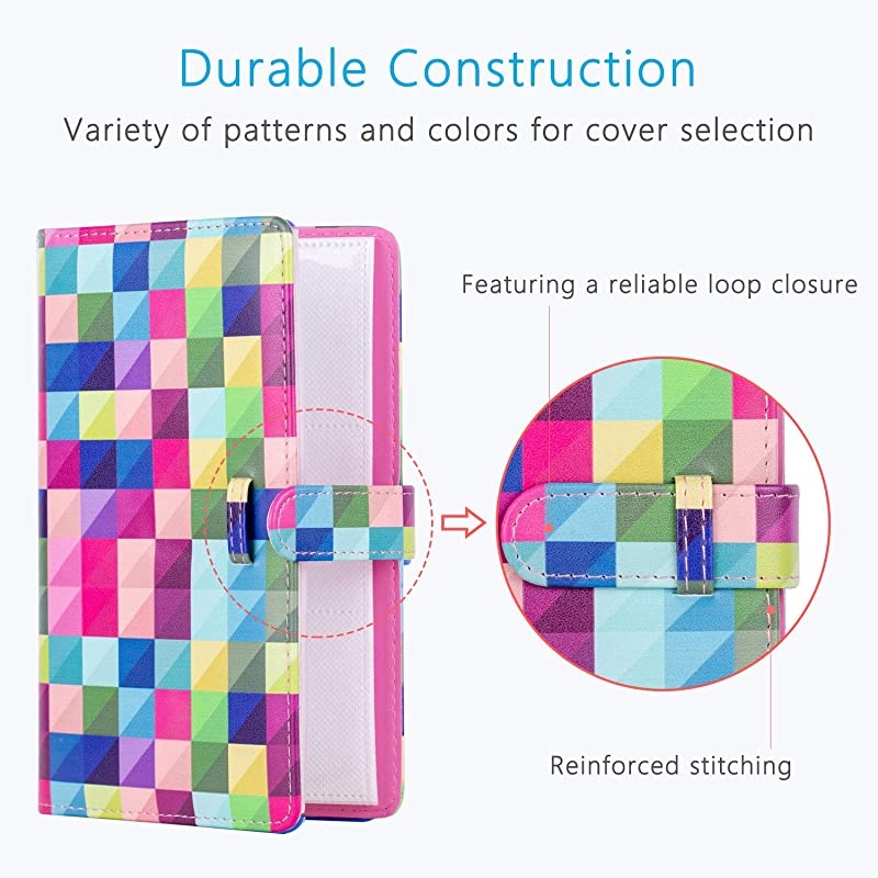 96 Pockets Mini Photo Album for Fujifilm Instax Mini Camera, Polaroid Snap, Z2300, SocialMatic Instant Cameras & Zip Instant Printer (96 Pockets, Color Lattice)