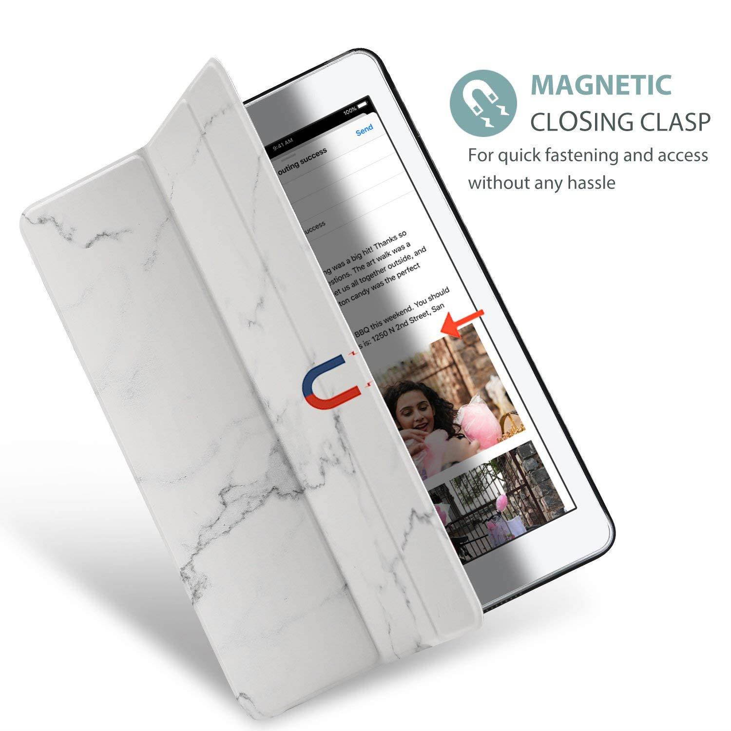 ProCase iPad Pro 10.5 Case 2017, Ultra Slim Lightweight Stand Smart Case Shell with Translucent Frosted Back Cover for All-New Apple iPad Pro 10.5 Inch &ndash;White Marble