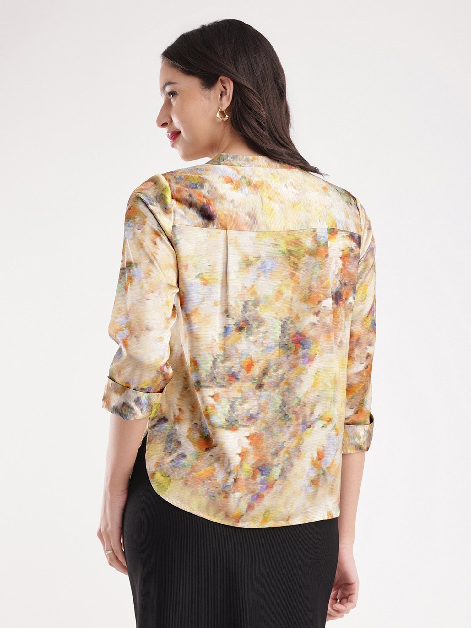 Fablestreet Beige Floral Print Top