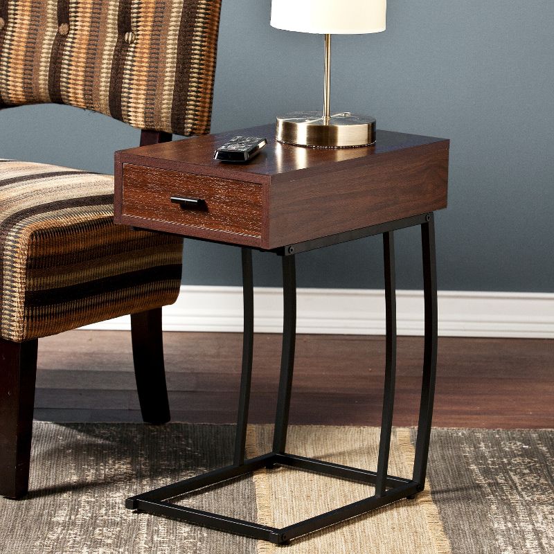 Side Table with USB Brown - Aiden Lane