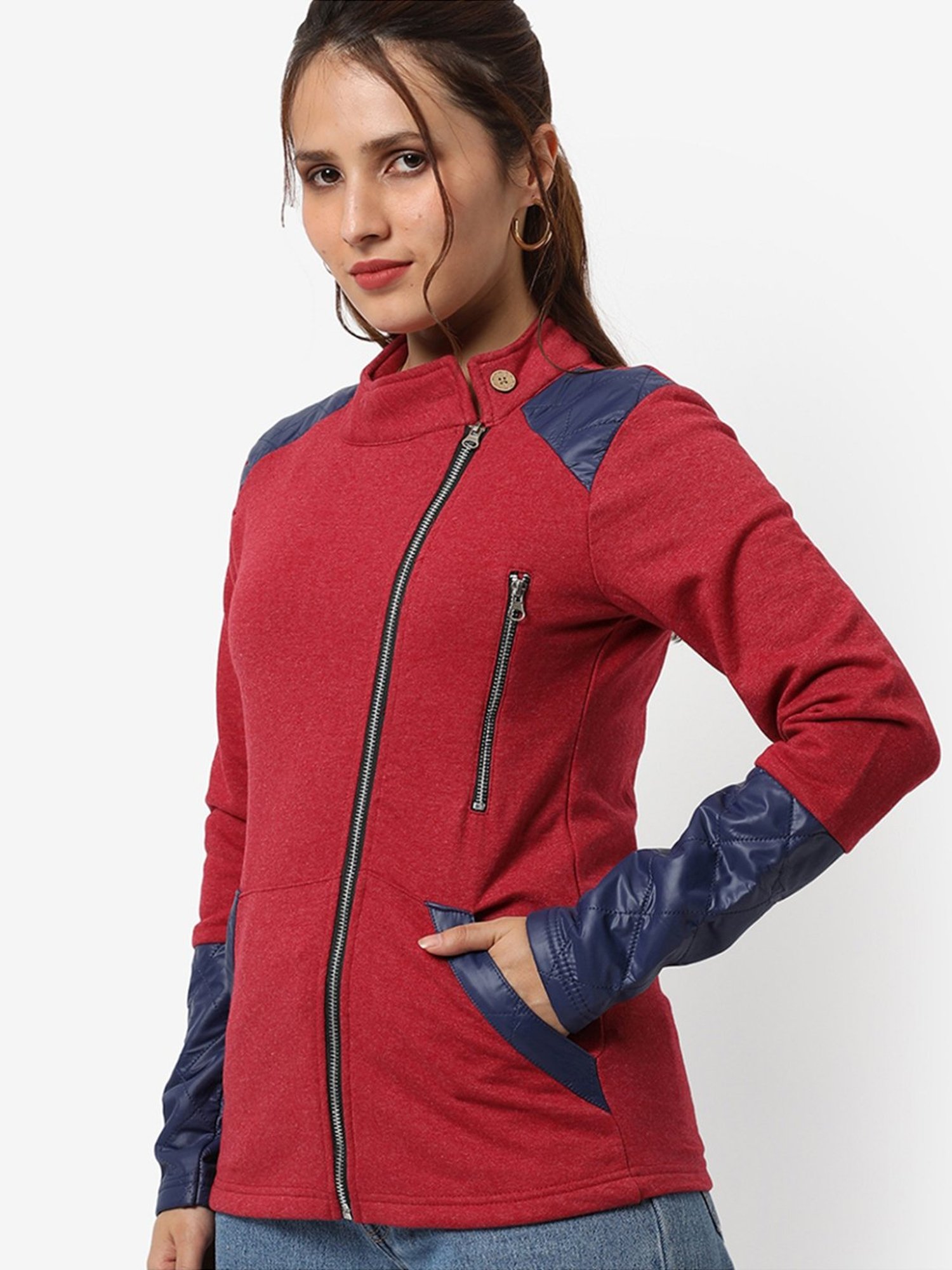 Campus Sutra Red Cotton Jacket
