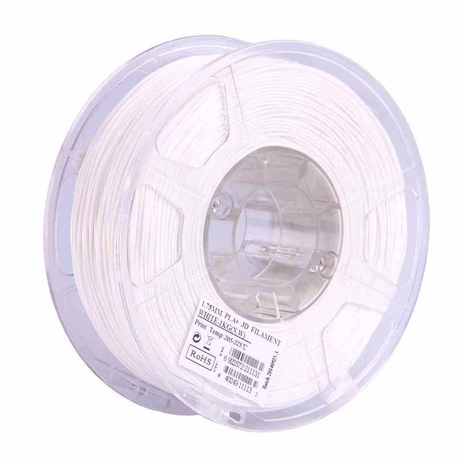 eSUN PLA+ 1.75mm White 3D Printer Filament Corn Grain Refining Material 1KG Spool (2.2lbs) Dimensional Accuracy +/- 0.05mm Consumables