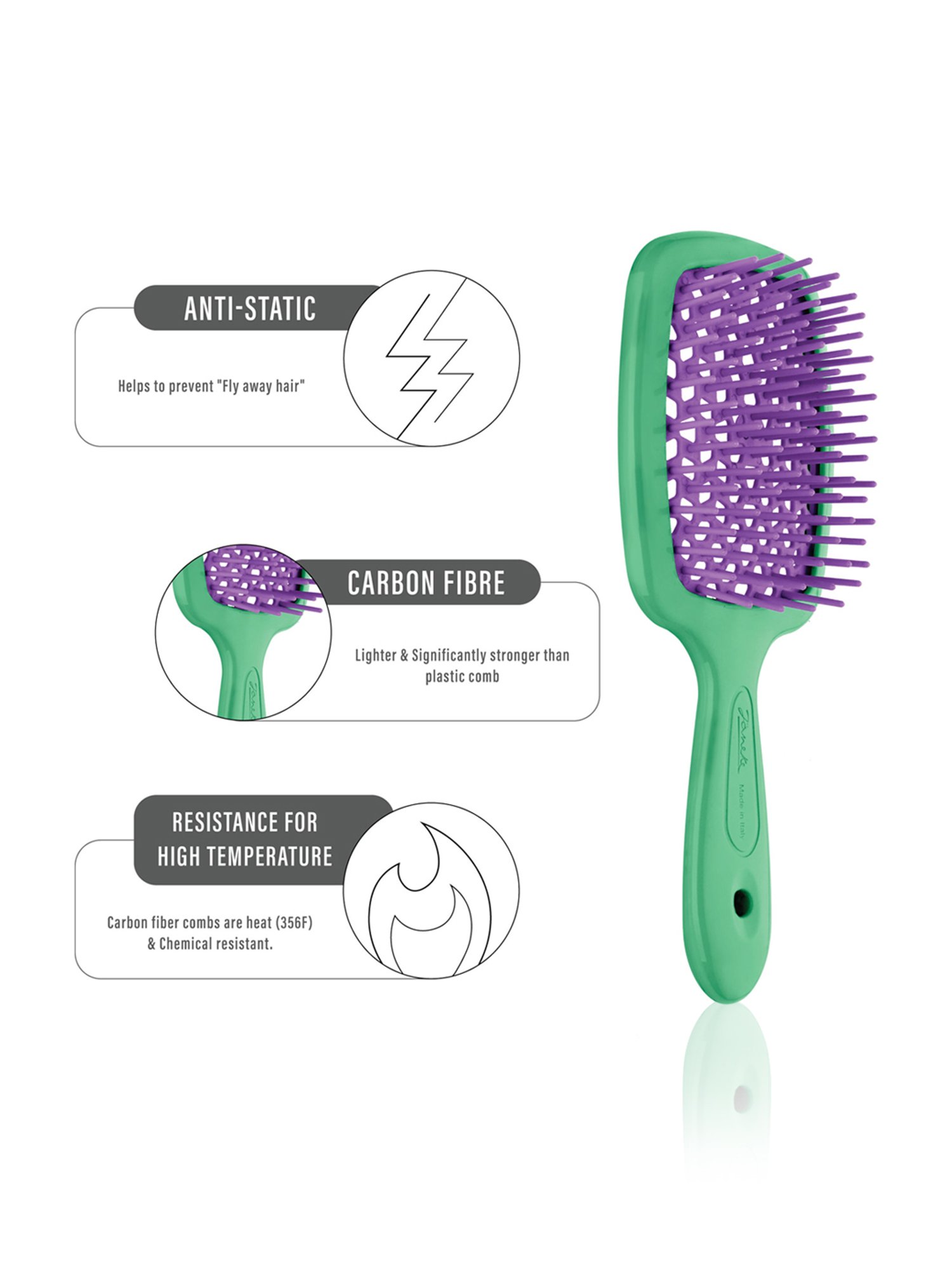 Janeke 1830 Professional Violate & Green Small Super Brush